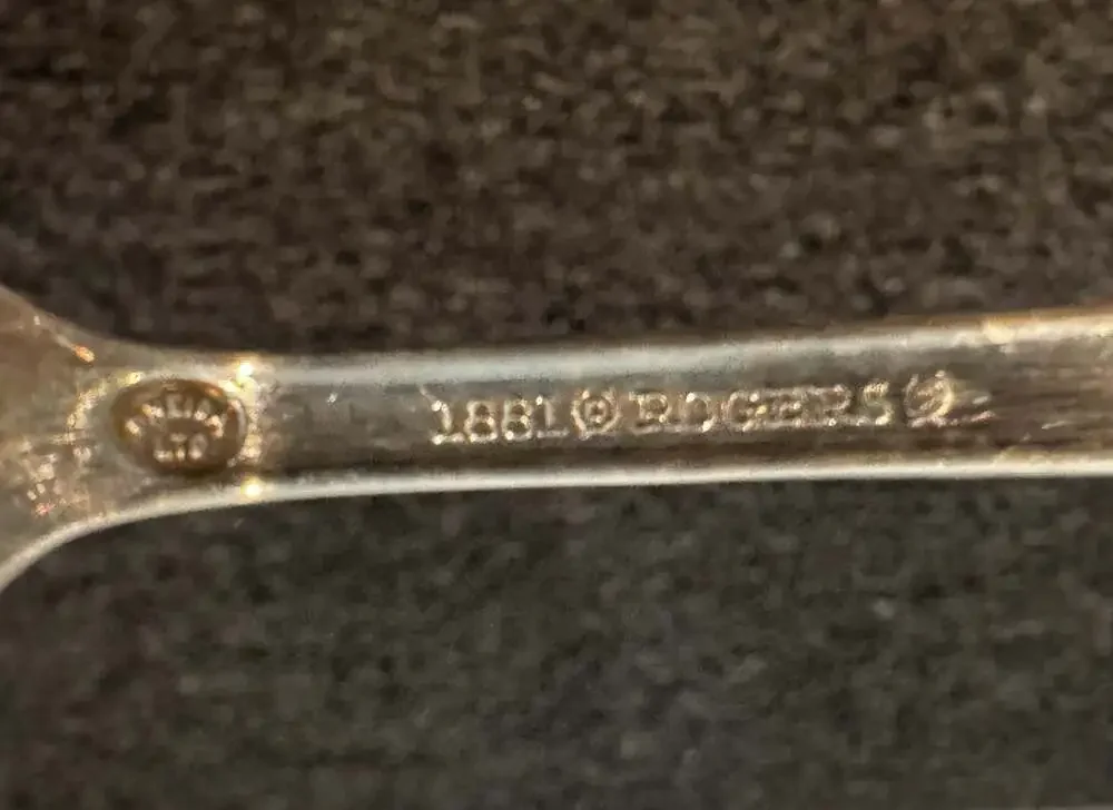 1881 Rogers Oneida Community Silverplate Pierced Sugar Spoon in Isabella Pattern